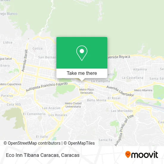 Eco Inn Tibana Caracas map