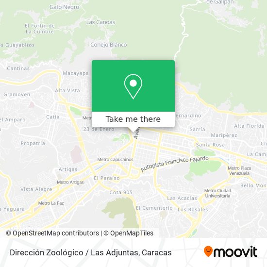 Dirección Zoológico / Las Adjuntas map
