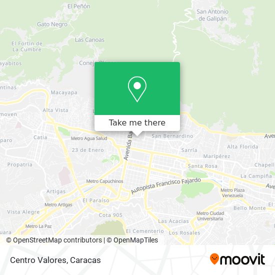 Mapa de Centro Valores