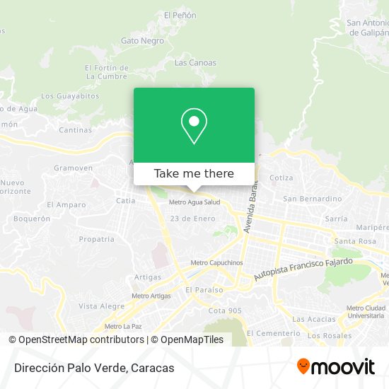 Dirección Palo Verde map