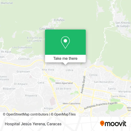 Hospital Jesús Yerena map