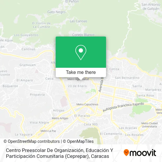 Mapa de Centro Preescolar De Organización, Educación Y Participación Comunitaria (Ceprepar)