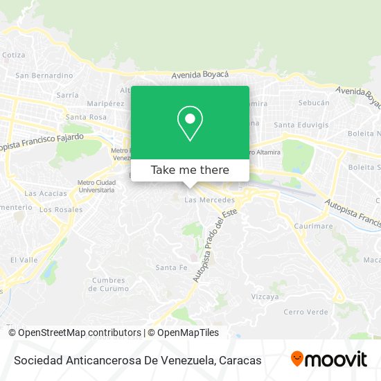 Mapa de Sociedad Anticancerosa De Venezuela