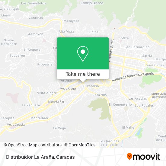 Distribuidor La Araña map
