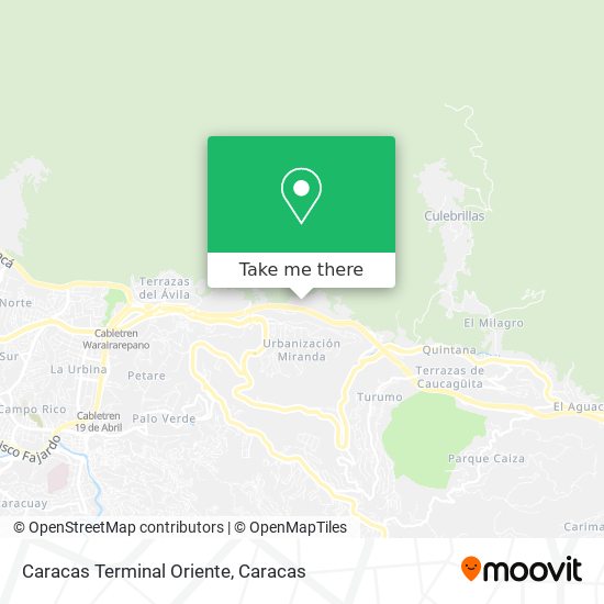 Caracas Terminal Oriente map