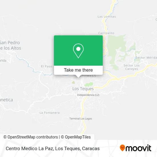 Mapa de Centro Medico La Paz, Los Teques