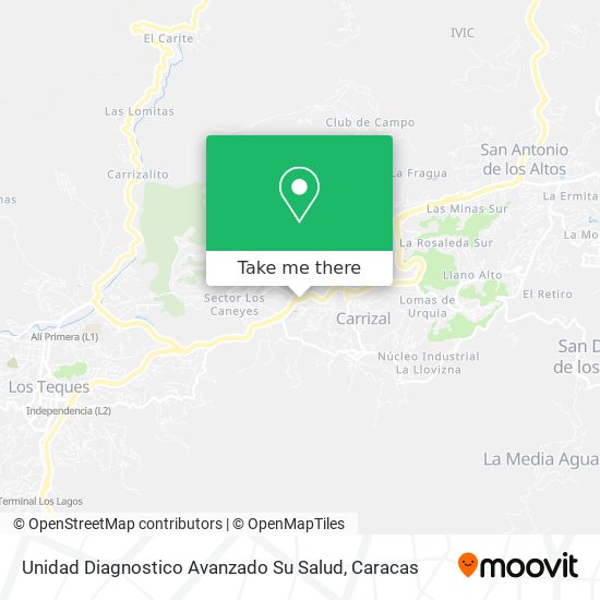 Mapa de Unidad Diagnostico Avanzado Su Salud