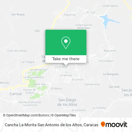Mapa de Cancha La Morita San Antonio de los Altos