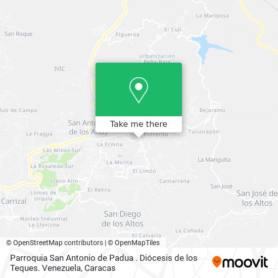 Parroquia San Antonio de Padua . Diócesis de los Teques. Venezuela map
