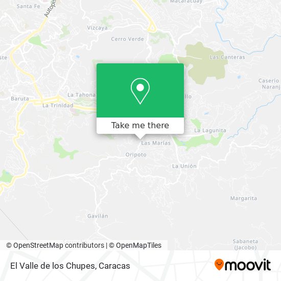 El Valle de los Chupes map