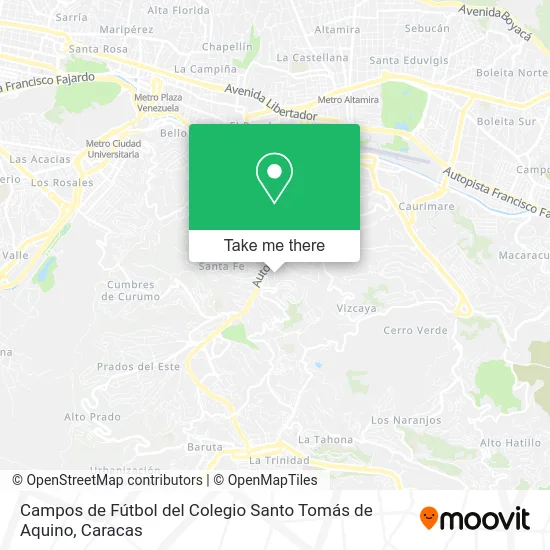 Mapa de Campos de Fútbol del Colegio Santo Tomás de Aquino