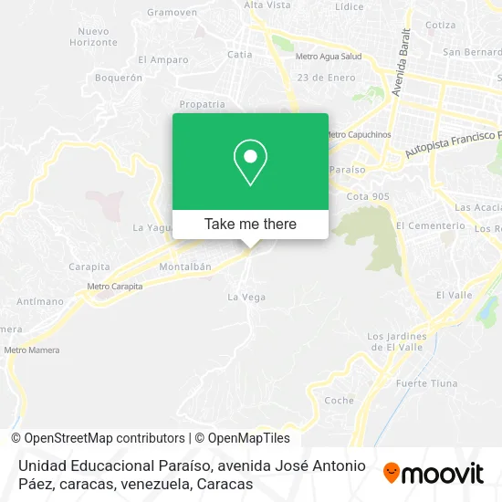 Unidad Educacional Paraíso, avenida José Antonio Páez, caracas, venezuela map