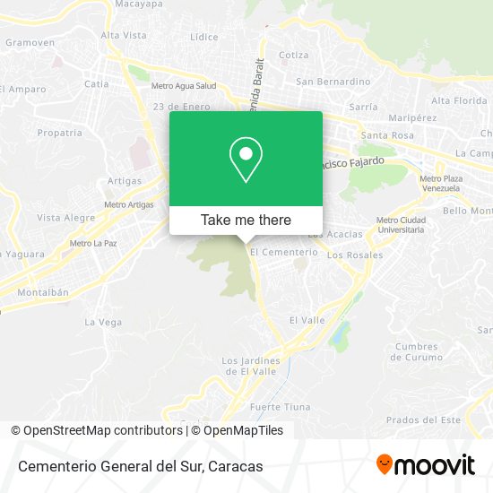 Mapa de Cementerio General del Sur