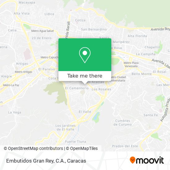 Mapa de Embutidos Gran Rey, C.A.
