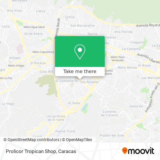 Prolicor Tropican Shop map