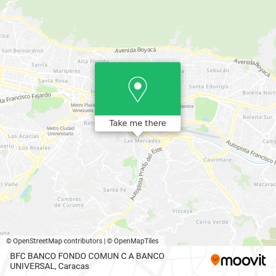 Mapa de BFC BANCO FONDO COMUN C A BANCO UNIVERSAL