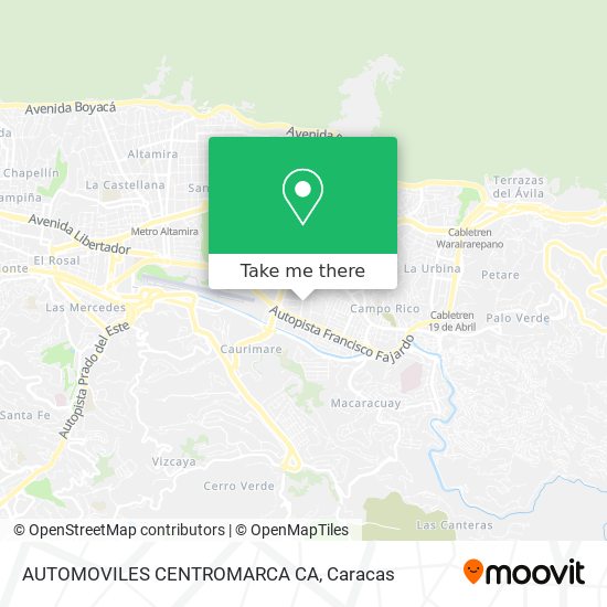 AUTOMOVILES CENTROMARCA CA map