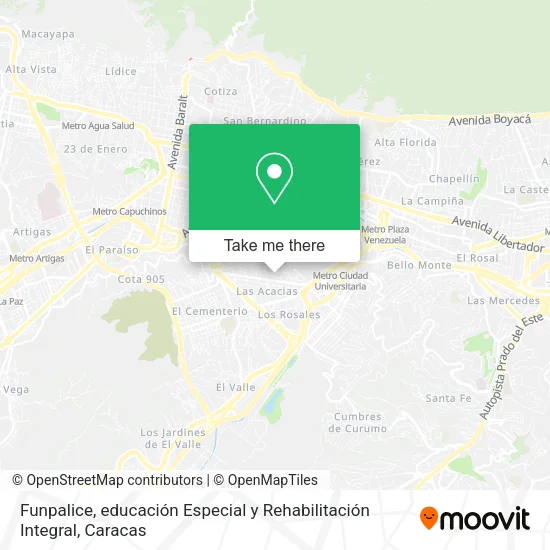 Mapa de Funpalice, educación Especial y Rehabilitación Integral