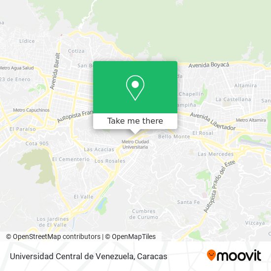 Universidad Central de Venezuela map