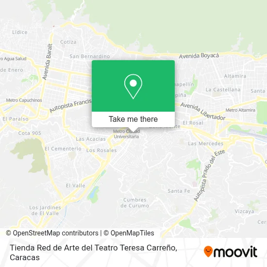 Tienda Red de Arte del Teatro Teresa Carreño map