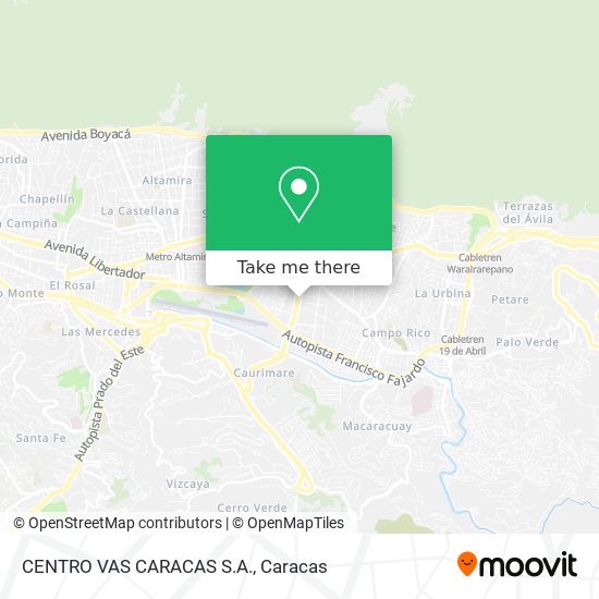 CENTRO VAS CARACAS S.A. map