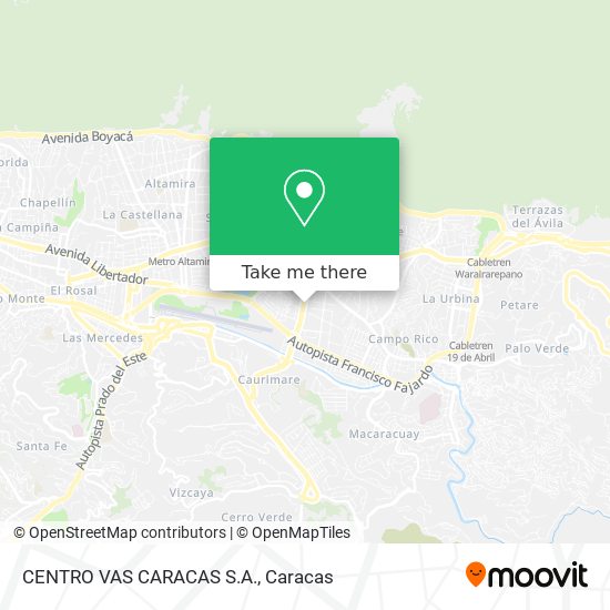 Mapa de CENTRO VAS CARACAS S.A.