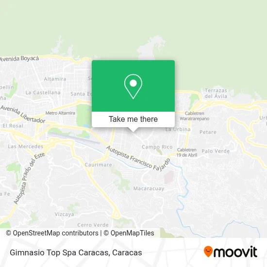 Gimnasio Top Spa Caracas map