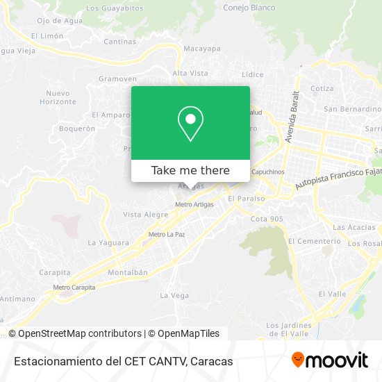 Estacionamiento del CET CANTV map