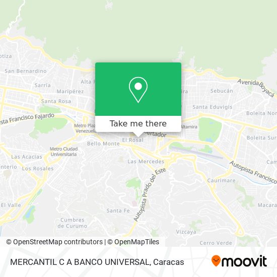 MERCANTIL C A BANCO UNIVERSAL map
