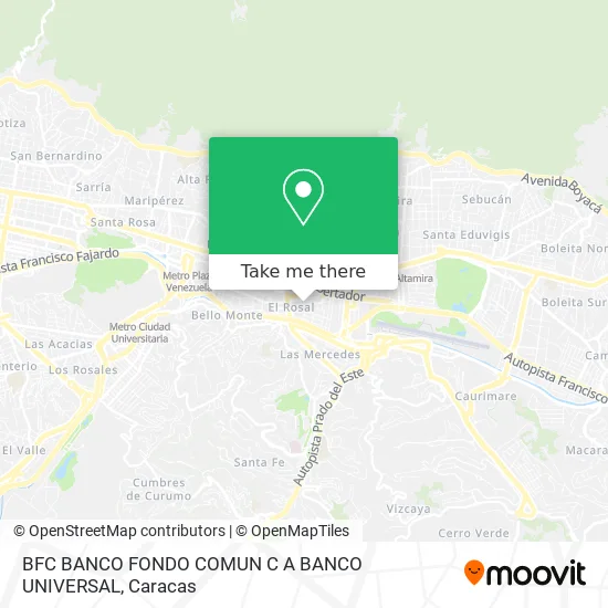 Mapa de BFC BANCO FONDO COMUN C A BANCO UNIVERSAL