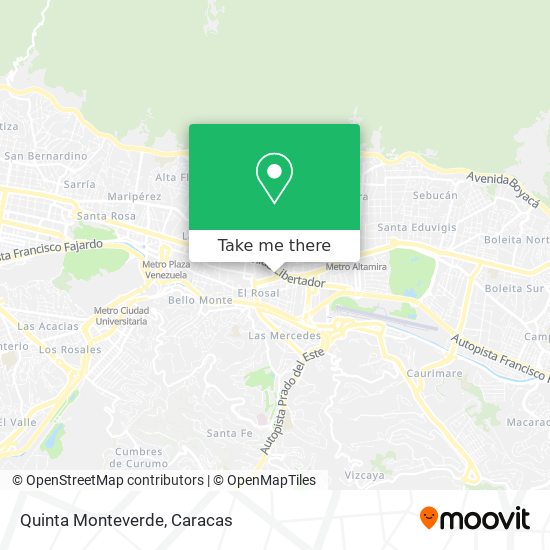 Quinta Monteverde map