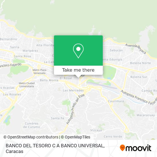 BANCO DEL TESORO C A BANCO UNIVERSAL map