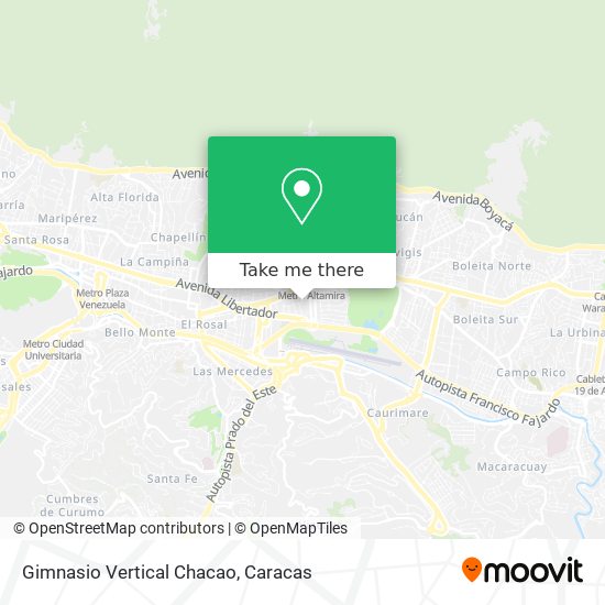 Mapa de Gimnasio Vertical Chacao