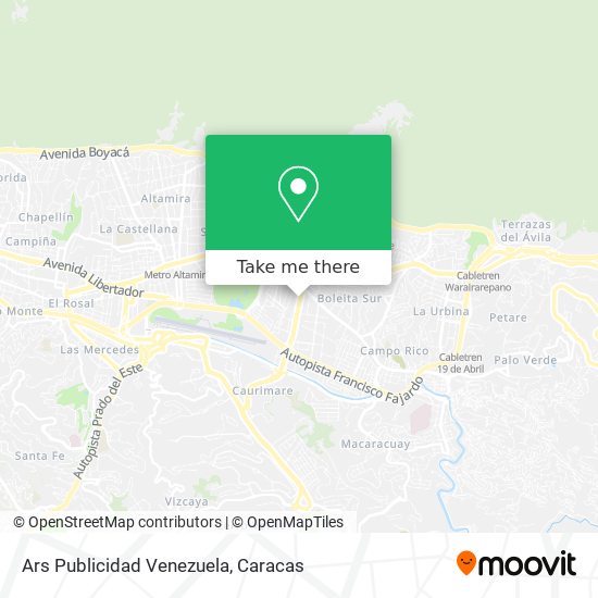 Mapa de Ars Publicidad Venezuela