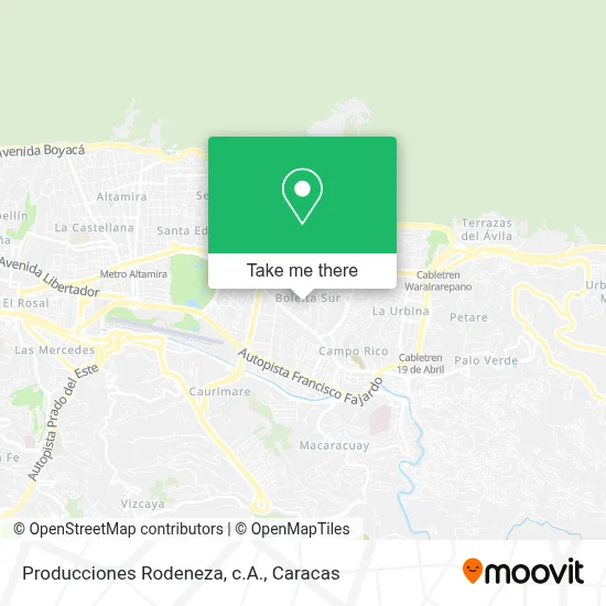 Mapa de Producciones Rodeneza, c.A.