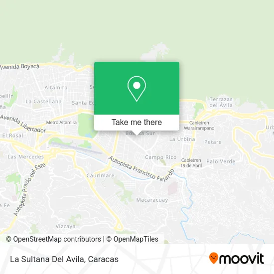 La Sultana Del Avila map