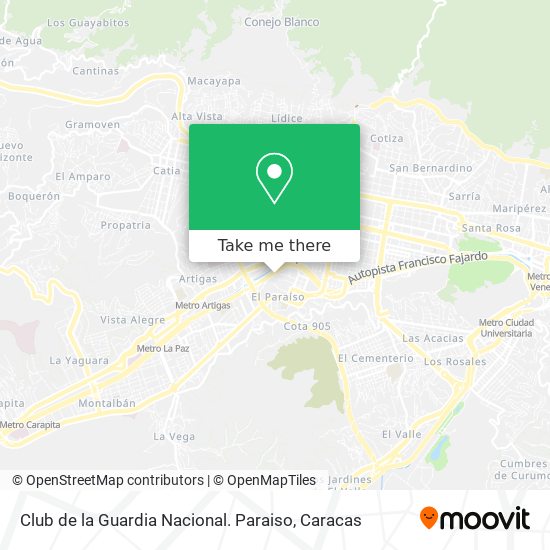 Club de la Guardia Nacional. Paraiso map