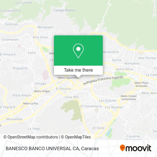 Mapa de BANESCO BANCO UNIVERSAL CA