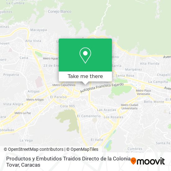 Productos y Embutidos Traidos Directo de la Colonia Tovar map