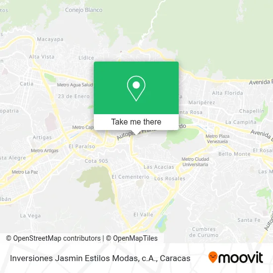 Inversiones Jasmin Estilos Modas, c.A. map