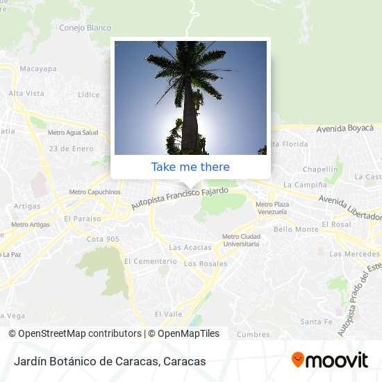 Mapa de Jardín Botánico de Caracas