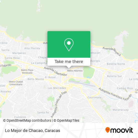Mapa de Lo Mejor de Chacao