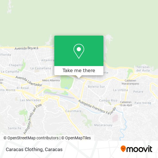 Caracas Clothing map