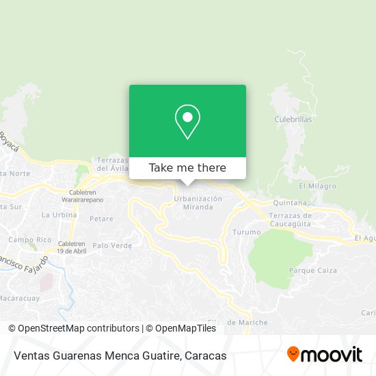 Ventas Guarenas Menca Guatire map