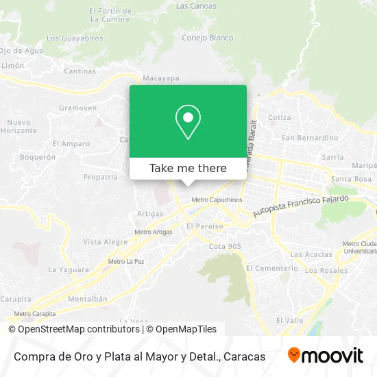 Mapa de Compra de Oro y Plata al Mayor y Detal.