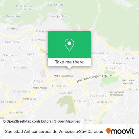 Sociedad Anticancerosa de Venezuela-Sav map