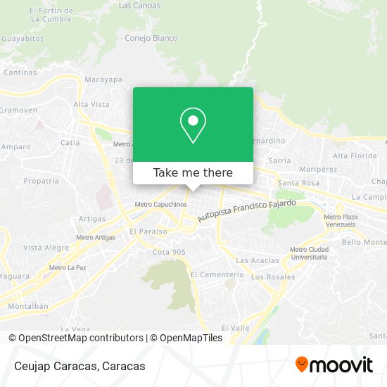 Ceujap Caracas map