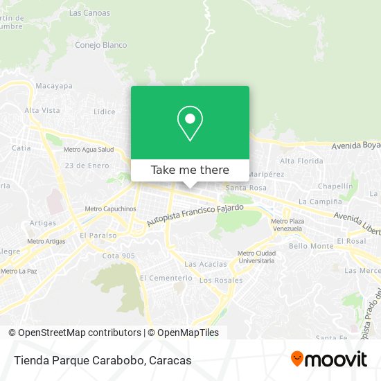 Tienda Parque Carabobo map