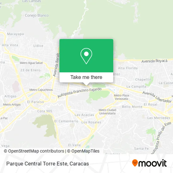 Parque Central Torre Este map