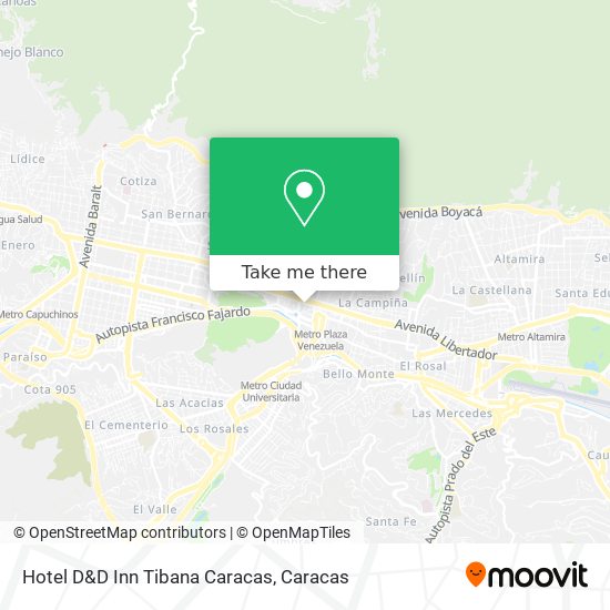 Hotel D&D Inn Tibana Caracas map